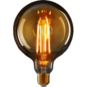 Anna's Collection LED Retro gloeilamp - sfeerlamp/designlamp - oranje glas - 120 x 80 mm