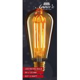 Anna's Collection - Retro LED Lamp - Oranje Glas - E27 Fitting - 2W
