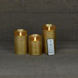 Anna's Collection Stompkaarsen - 3x st - goud - LED kaarsen - afstandsbediening