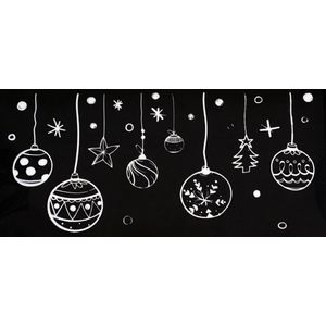 Raamsticker - Kerstslinger - Wit - 23 x 49 cm