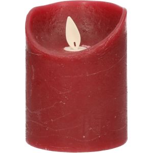 Anna's Collection Stompkaars - LED - bordeaux rood - H10 cm - bewegende vlam - kaars