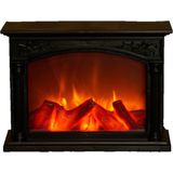 Anna's Collection LED sfeerhaard - zwart - L33 x B12 x H24 cm - open haard - verlichting