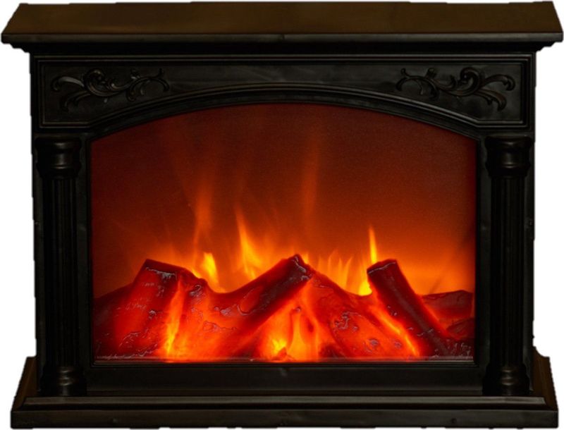 Anna's Collection LED sfeerhaard - zwart - L33 x B12 x H24 cm - open haard - verlichting