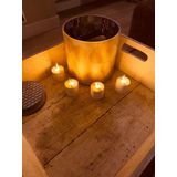 Anna's Collection Oplaadbare LED theelichtjes - 4x -wit - oplaadstation -afstandsbediening