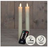 Anna's Collection LED Dinerkaarsen - ivoor - 2 stuks - met afstandsbediening - 23 cm