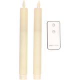 Anna's Collection LED Dinerkaarsen - ivoor - 2 stuks - met afstandsbediening - 23 cm