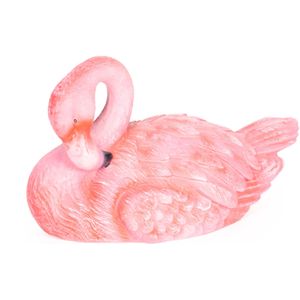 Roze drijvend beeld flamingo vogel 21 cm tuindecoratie