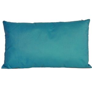 Bank/sier kussens voor binnen en buiten in de kleur petrol blauw 30 x 50 cm - Tuin/huis kussens