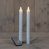 Anna's Collection LED dinerkaarsen - 2x - wit - 23 cm - met afstandsbediening