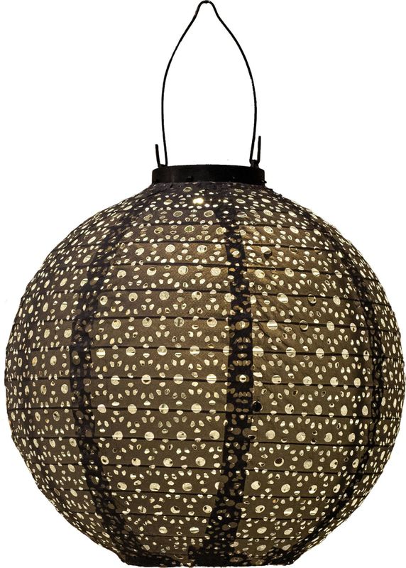 Solar lampion Marrakesh grijs D 25,5 H 25,5 cm