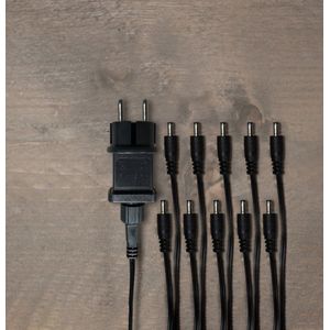 Anna's Collection - Adapter - Zwart - 10 DC Stekkers - 4,5 Volt