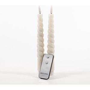 Anna's Collection LED dinerkaarsen swirl ivoor/creme 2x st 23