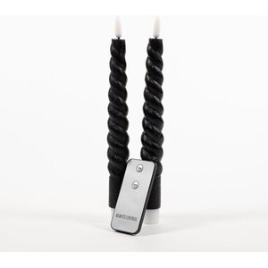 Anna's Collection LED dinerkaarsen swirl zwart 2x st 23