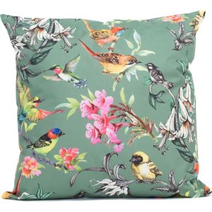 Anna's collection buitenkussen bloem - groen - 45 x 45 cm - Water en UV bestendig