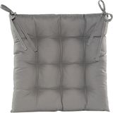 Anna's collection Stoelkussen gewatteerd - grijs - 38 x 38 cm - binnen/buiten