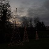 Anna's Collection Vlaggenmast kerstboom met ster - verlichting - 236 leds - 200 cm