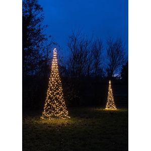 Anna's Collection Vlaggenmast Kerstboom - Ster - Verlichting - 236 LED - H200 cm