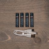 Anna Collection oplAAAdbare batterijen - AAA - 4x stuks - met USB kabel