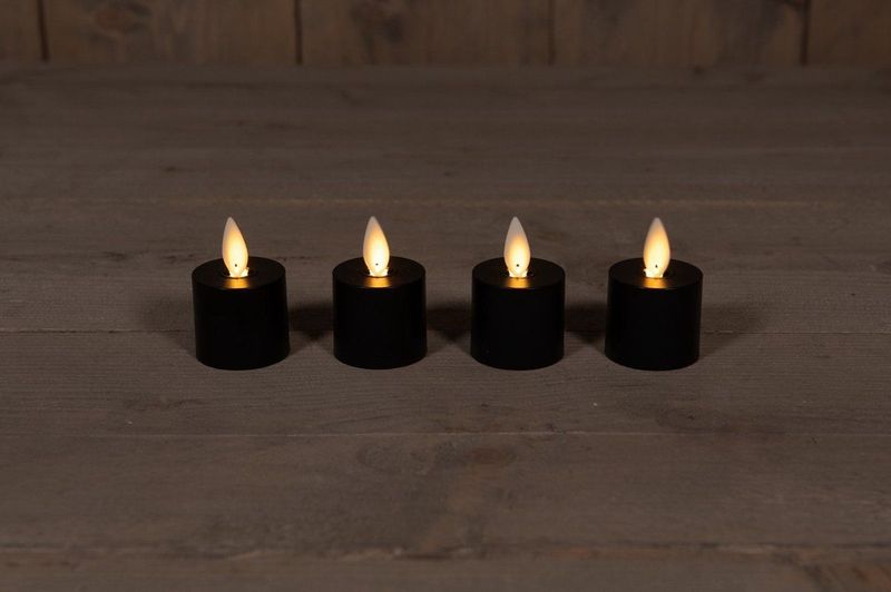 Anna's Collection - Extension Set 4 Rechargeable Black Tealight Mov...