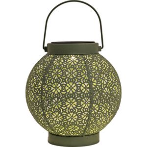 Anna's Collection Solar lantaarn - voor buiten - D18 x H19 cm - groen - metaal - tafellamp
