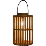 Anna's Collection Solar lantaarn - voor buiten - D20 x H32 cm - bamboe hout - tafellamp