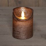 Anna's Collection Stompkaars LED brons H10 bewegende vlam kaars