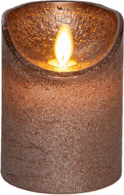 Anna's Collection Stompkaars LED brons H10 bewegende vlam kaars