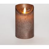 Anna's Collection Led kaars/stompkaars brons H12,5 x D7,5 wax bewegende vlam