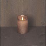 Anna's Collection Led kaars/stompkaars brons H12,5 x D7,5 wax bewegende vlam