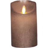 Anna's Collection Led kaars/stompkaars brons H12,5 x D7,5 wax bewegende vlam