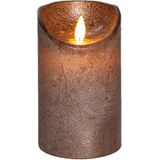 Anna's Collection Led kaars/stompkaars brons H12,5 x D7,5 wax bewegende vlam