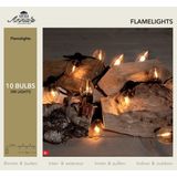 Anna's Collection Vlamverlichting - 10 vlameffect lampjes - 300 cm - warm wit - lichtsnoer