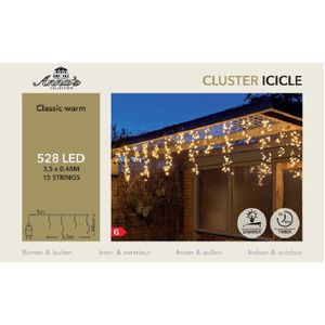 Anna's Collection Ijspegelverlichting lichtsnoer - 528 led lampjes - klassiek warm wit - 350 cm