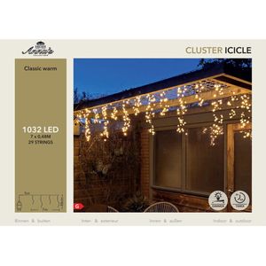 Anna's Collection Ijspegelverlichting lichtsnoer - 1032 led lampjes - klassiek warm wit - 700 cm