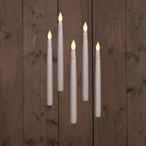 OMNIEXA LED-kaarsenset – 3 Stuks, Echte Was, Gesmolten Top Design, Met Afstandsbediening En Timer, Crèmekleurig, Warmwitte 3D-vlam
