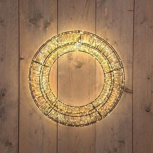 LED Dennenkrans 45 Cm - Kerstkrans Op Batterijen Met 8 Lichtfuncties