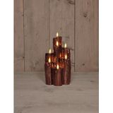 Anna's Collection - LED Druipkaarsen - Brons - 7 Stuks - 15 x 15 x 25 cm - Met Timer