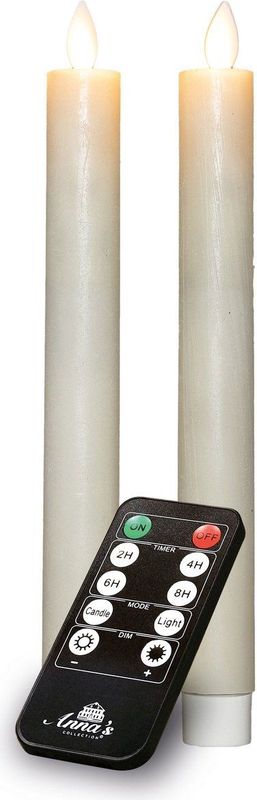 Oplaadbare Dinerkaars - Wit - 23 cm - Bewegende Vlam - 2 Stuks