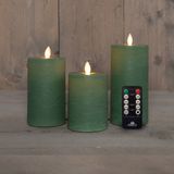 123led - Oplaadbare Led Kaarsen - Jade Groen - 3 Stuks - 7,5 x 10 cm, 12,5 cm, 15 cm