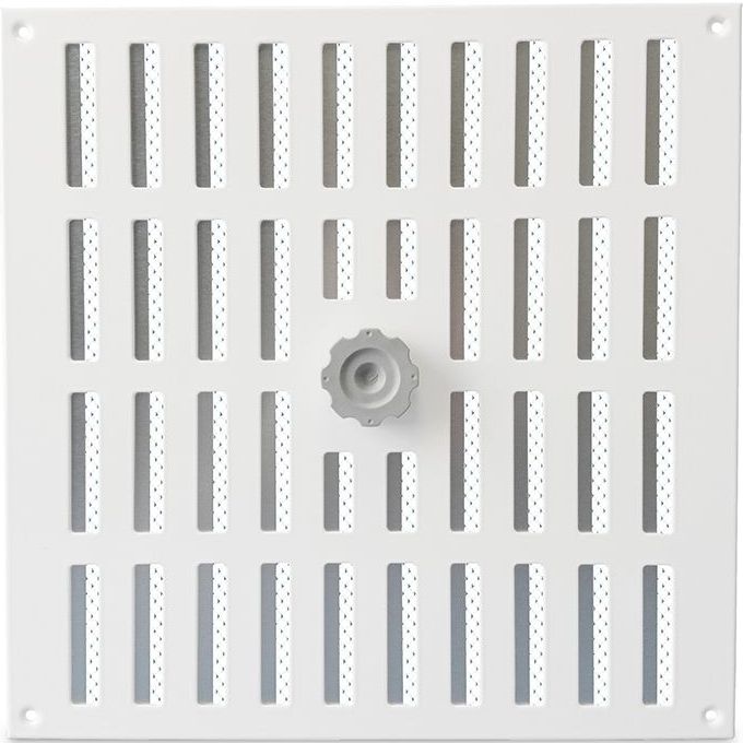 Afsluitbaar Rooster - Wit - Aluminium - Draaiknop