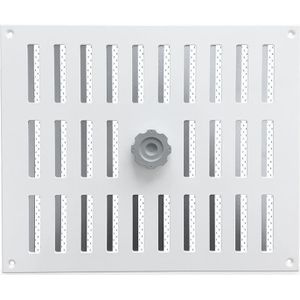 WEHA schuifrooster 250x300mm - inclusief vliegengaas- aluminium - wit