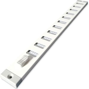 Aluminium afsluitbaar schuifrooster opbouw 750x30mm wit