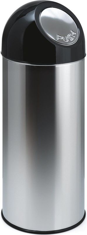 V-Part Pushbin Prullenbak - 55 l - RVS /Zwart