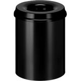 V-part Vlamdovende prullenbak/papierbak - 15L - zwart
