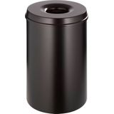 V-part Vlamdovende prullenbak/papierbak - 15L - zwart