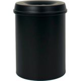 V-part Vlamdovende prullenbak/papierbak - 15L - zwart