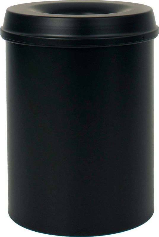 V-part Vlamdovende prullenbak/papierbak - 15L - zwart