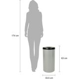 Ronde Prullenbak - Blank Aluminiumkleurig - Plaatstaal - Inhoud 50 l