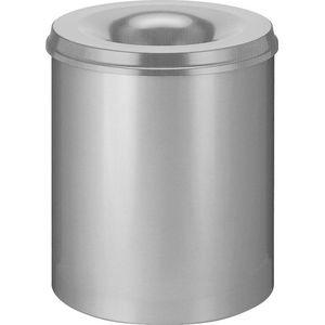 Veiligheidsprullenbak, staal, zelfdovend, inhoud 80 l, h x Ø = 540 x 465 mm, bak grijs / zelfdovend deksel grijs