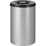 Veiligheidsprullenbak - Ronde - Blank Aluminiumkleurig - Vlamdovend